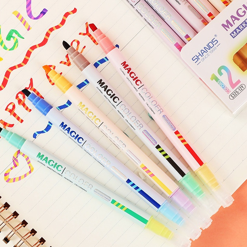 Dubbelzijdige magische kleurve - Pastel Highlighter Set Double Ended recensie en prijs