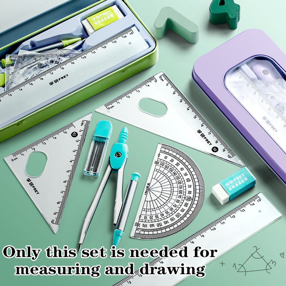 7 Stks/set Liniaal Kompas Potl - Math Geometry Set With Compass recensie en prijs